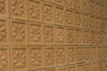 Blurred Orange Tile Texture Brick Wall