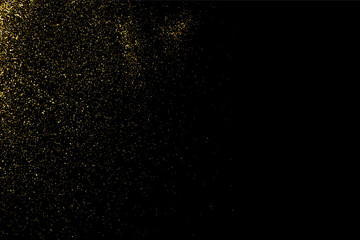 Fototapeta na wymiar Gold glitter texture on a black background. Holiday background. Golden explosion of confetti. Golden grainy abstract texture on a black background. Design element. Vector illustration,eps 10.