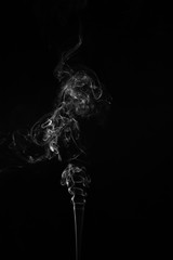 Abstract smoke moves on a black background. Design element. Abstract texture.