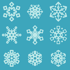 Winter snowflakes vector set. Christmas design for web and print.