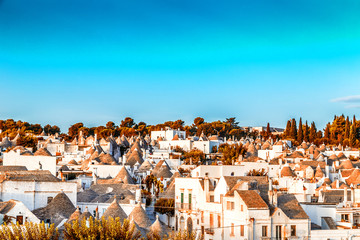 Obraz premium The Trulli houses of Alberobello in Apulia in Italy