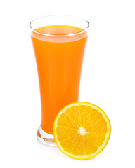  orange juice on white background