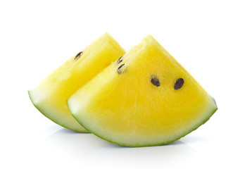 yellow watermelon on white background