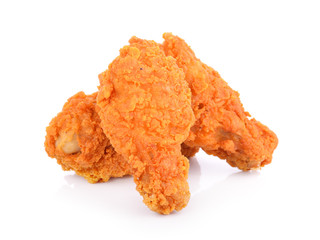 fried chicken on white background