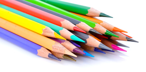 pencil colour on white background