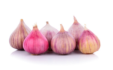 garlic on white background