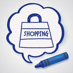 shopping bag doodle drawing