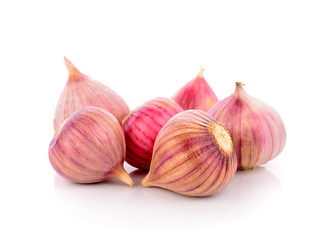 garlic on white background