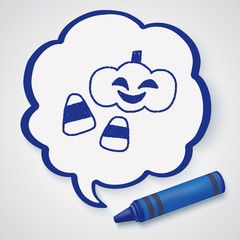 halloween pumpkin doodle drawing