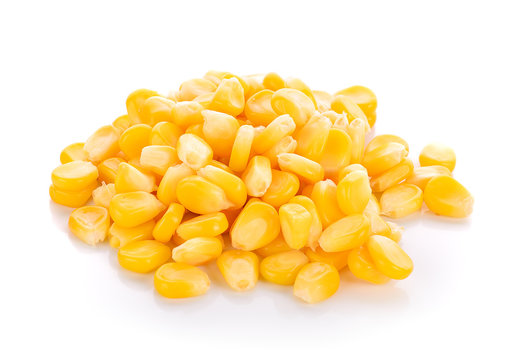 corn seeds  on nwhite background