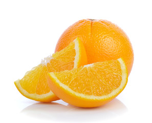 Orange fruit on white background