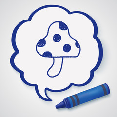 mushroom doodle drawing