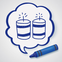 Firecrackers doodle drawing