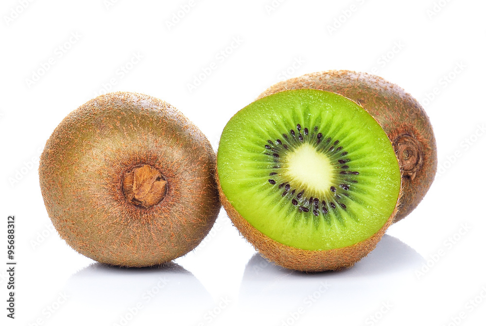 Sticker kiwi on white background