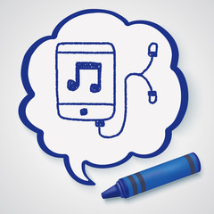 music player doodle drawing