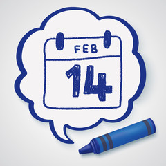 calendar valentine's day doodle drawing