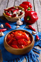 Red peppers marinated