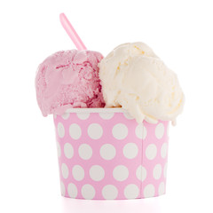 Ice cream scoop in paper cup