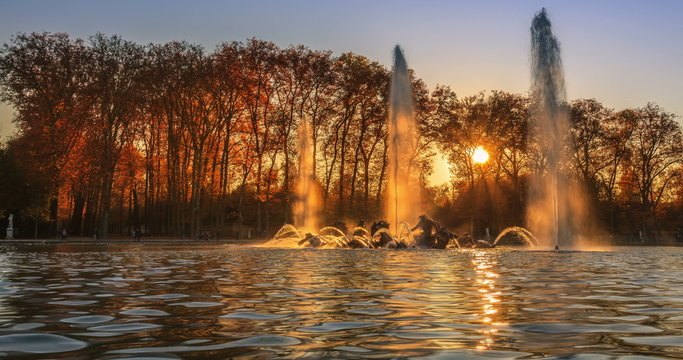 The twilight of the garden of Versailles