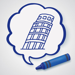 doodle Leaning Tower of Pisa