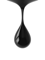 Black drop with clipping path