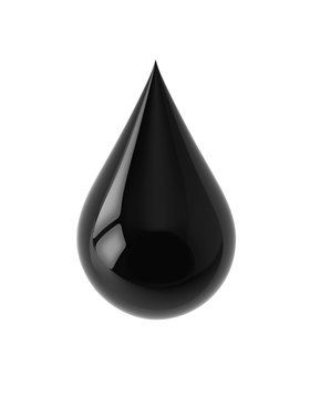 Black Drop With Clipping Path