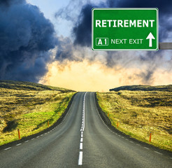 RETIREMENT road sign against clear blue sky