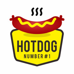 Hot dog Sausage Sosis Badge Logo