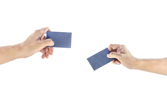 hand exchanging a card