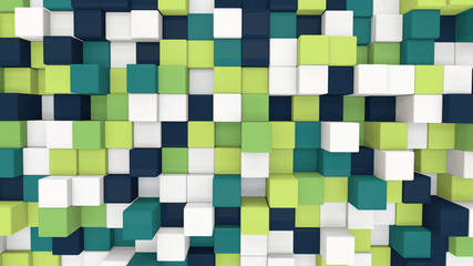 white and green 3D boxes