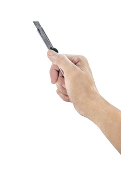 Hand holding cutter