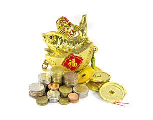 Thai money coins in a coffee cup