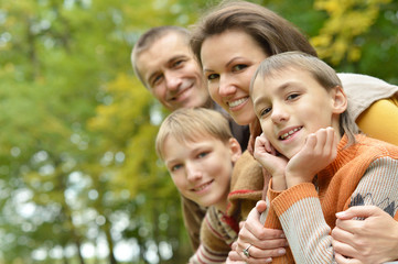 Fototapeta premium Happy family of four