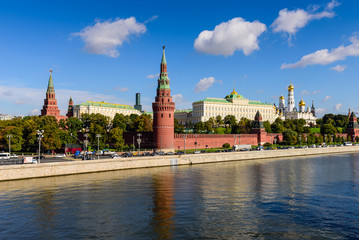 Obraz premium Moscow Kremlin and Kremlin quay, Moscow, Russia.