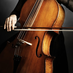 Cello hands playing musical instrument cellist