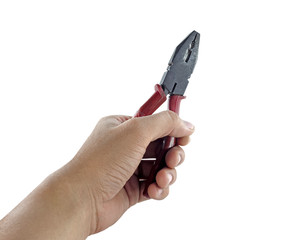 plier in a hand