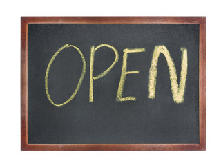 chalkboard with wording : OPEN