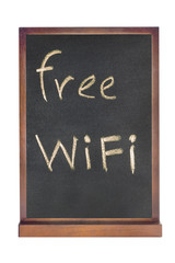 Chalkboard with free wifi wording