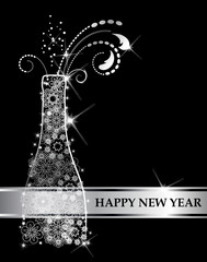 Happy New Year Champagne  - 95698100