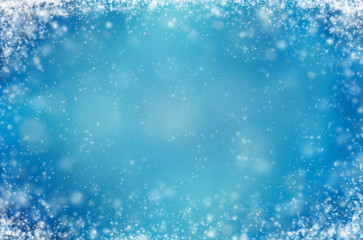 Light blue background with snowflakes