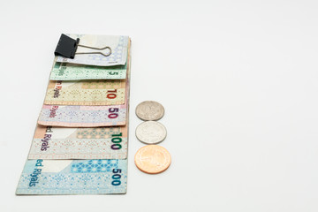 Qatar currencies Hundred Riyal, five hundred riyal, hundred riyal,fifty riyal, ten riyal, five riyal and  one riyal