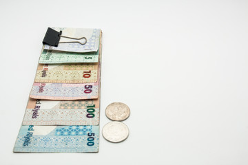 Qatar currencies Hundred Riyal, five hundred riyal, hundred riyal,fifty riyal, ten riyal, five riyal and  one riyal
