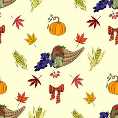 Obraz premium Seamless pattern Thanksgiving-03
