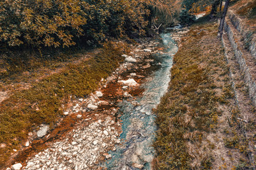 Waters bathing hill village