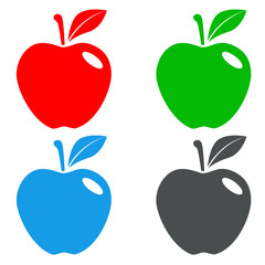 Icono plano manzana en varios colores #4