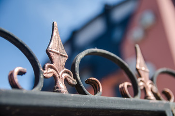 Detail of decorative metal fence