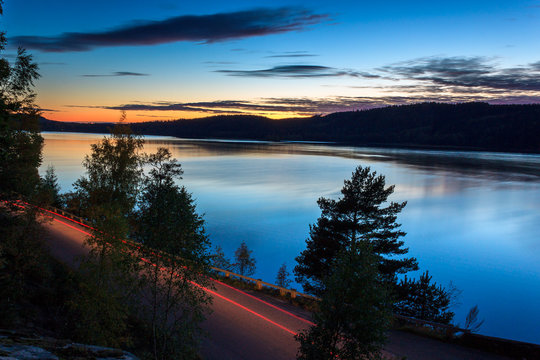 Sunset at a swedish lake