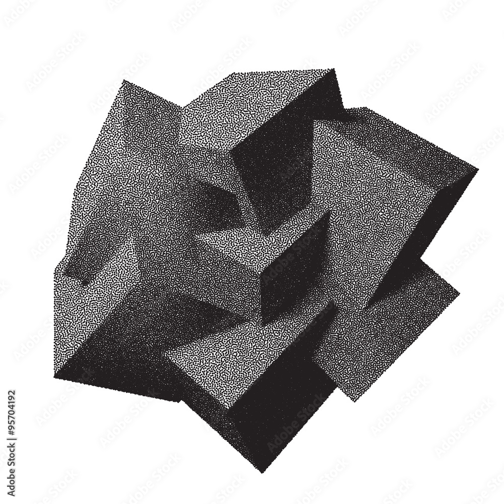 Poster Abstract 3D overlapping dotwork cubes