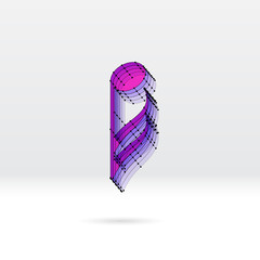Transparent music note with dotted scheme