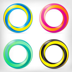 Infinity shape round dimensional icon